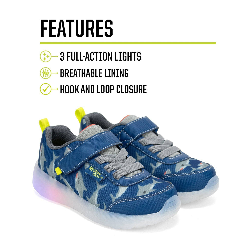 Kids Lighted Flash Feet Shark Sneaker - Blue