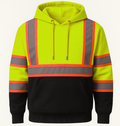 Cotton World Hi-Vis Heavy Fleece Reflective Pullover Hoodie (Double-Tone)