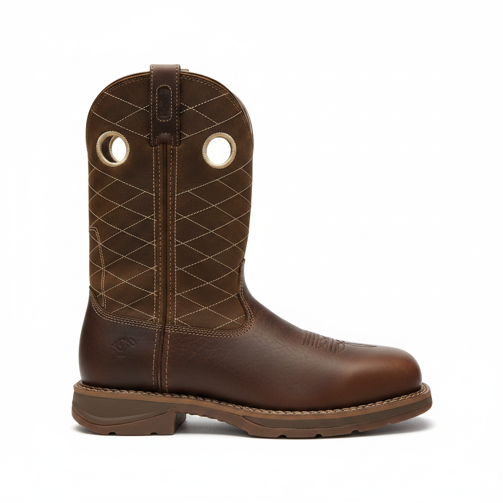 Brown Western Work Boot - Side View