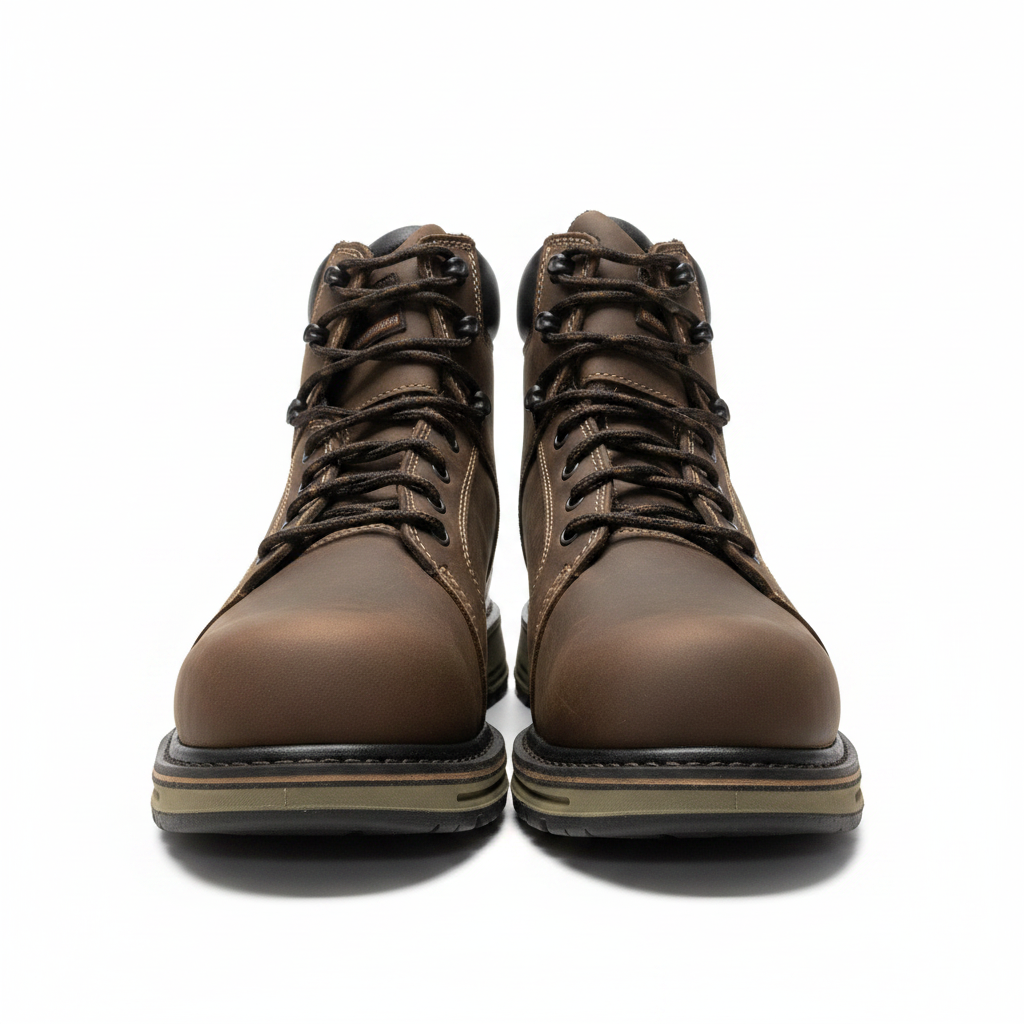 Dark Brown Work Boots - Front View Revised