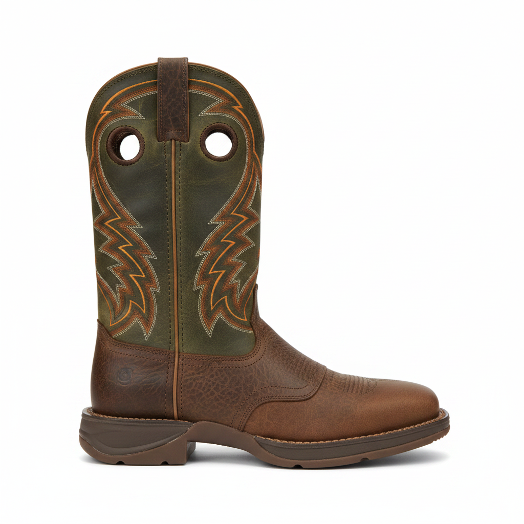 Durango Green & Brown Boot - Side