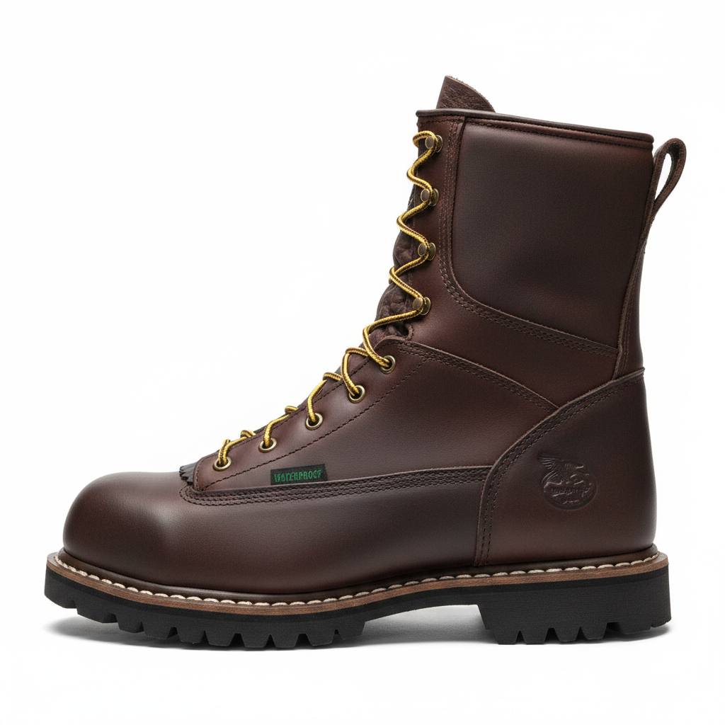 Side profile lace-up work boot