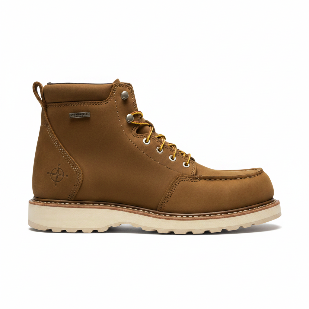 Tan Moc-Toe Work Boot - Side View